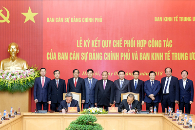 Ban cán sự Đảng Chính phủ và Ban Kinh tế Trung ương ký kết quy chế phối hợp công tác