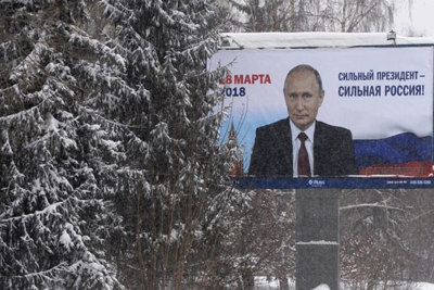 Ông Putin có thể thắng tuyệt đối ngay vòng 1 cuộc bầu cử Tổng thống Nga 2018