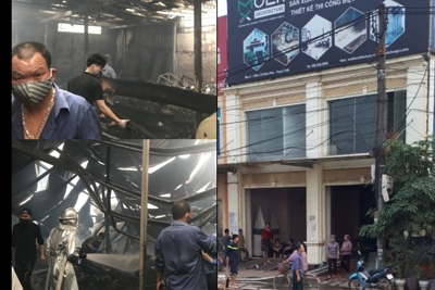 Hà Nội: Cháy lớn tại xưởng gỗ ở khu Công nghiệp Bình Phú, Thạch Thất