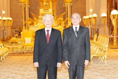 Tổng Bí thư, Chủ tịch nước hội đàm với Quốc vương Campuchia