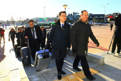 Đoàn tiền trạm Hàn Quốc đến Triều Tiên kiểm tra địa điểm tổ chức Olympic Mùa đông