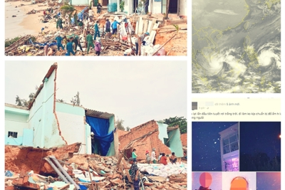 2 cơn bão nối đuôi nhau trên biển, sóng dâng cao đánh sập 11 căn nhà tại Bình Thuận