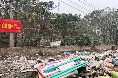 Bao giờ xử lý núi rác trên đường Nguyễn Cảnh Dị kéo dài?