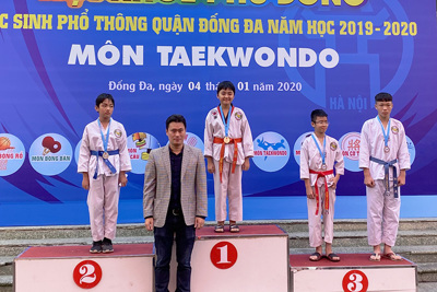 Sôi nổi giải Taekwondo Hội khỏe Phù Đổng quận Đống Đa