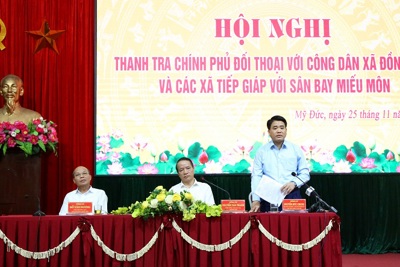 Thanh tra Chính phủ và lãnh đạo UBND TP Hà Nội đối thoại người dân xã Đồng Tâm