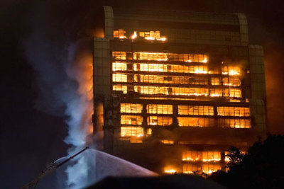Hiện trường vụ cháy khách sạn ở đông bắc Trung Quốc, 19 người thiệt mạng