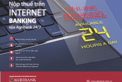 Nộp thuế xuất nhập khẩu 24/7 qua Internet Banking Agribank