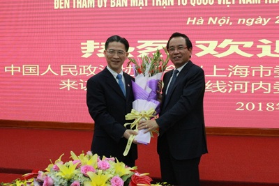 MTTQ TP Hà Nội tiếp đoàn đại biểu Chính hiệp nhân dân Trung Quốc TP Thượng Hải