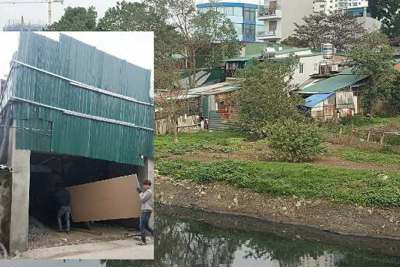 Nhức nhối xây dựng xâm hại hành lang sông Nhuệ ở phường Mộ Lao