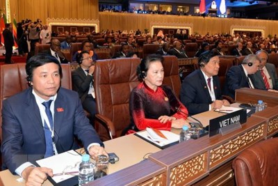 Chủ tịch Quốc hội Nguyễn Thị Kim Ngân dự lễ khai mạc IPU-140
