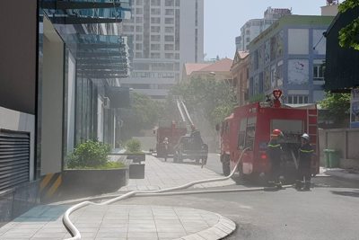“Cháy” giả định tại tòa nhà HandiResco, nhiều người được giải cứu