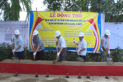 Huyện Ứng Hòa: Khởi công dự án nâng cấp, cải tạo đê tả Đáy