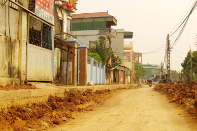 Xây dựng đường giao thông xã Khánh Hà, huyện Thường Tín: Chất lượng thi công có vấn đề