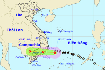 Bão số 14 suy yếu thành áp thấp, đi vào đất liền Khánh Hòa - Ninh Thuận