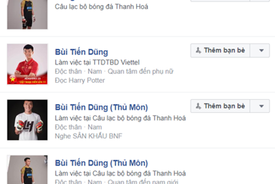 200 tài khoản Facebook mạo danh cầu thủ U23 Việt Nam