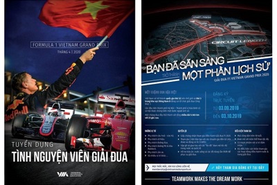 Tuyển 1.000 tình nguyện viên điều hành chặng đua xe F1 Việt Nam