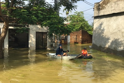 Hà Nội: 2.583 hộ dân huyện Chương Mỹ và Quốc Oai vẫn bị ngập nước