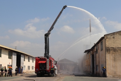 Huyện Phú Xuyên diễn tập phương án chữa cháy, cứu nạn cứu hộ