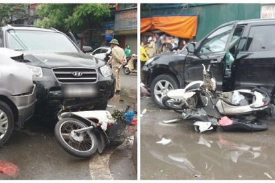 Hà Nội: Tai nạn liên hoàn trên phố Phương Mai, ít nhất 6 người nhập viện