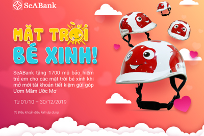 Seabank tặng 1.700 mũ bảo hiểm xinh xẳn cho mặt trời bé con