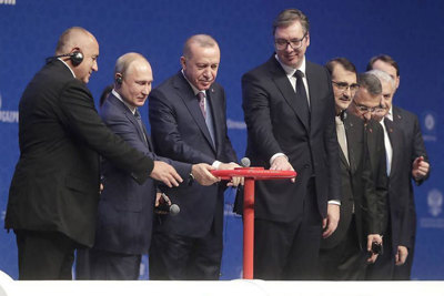 Tổng thống Putin, Erdogan khai trương tuyến đường ống khí đốt Dòng chảy Thổ Nhĩ Kỳ