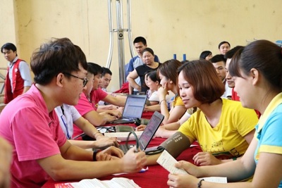 Huyện Ứng Hòa: Hơn 400 người tham gia hiến máu tình nguyện