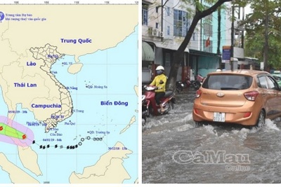 Bão số 1 gây mưa lớn tại Cà Mau, 1 thuyền viên rơi xuống biển mất tích