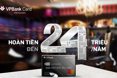 VPBank ra mắt thẻ tín dụng hoàn tiền với mọi chi tiêu qua thẻ