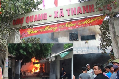 Hà Nội: Điều tra làm rõ nguyên nhân vụ cháy chợ Quang