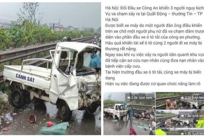 Thực hư việc 2 người tử vong sau tai nạn giữa xe cảnh sát và xe máy chiều 30 Tết