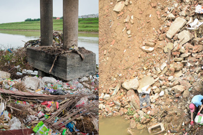 Sinh viên và người dân dọn 30 tấn rác tự phát tại chân cầu Xuân Lai