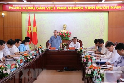 Thường trực Ban Bí thư Trần Quốc Vượng làm việc tại Đắk Lắk