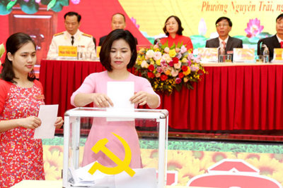Quận Hà Đông tổ chức Đại hội điểm cấp cơ sở tại Đảng bộ phường Nguyễn Trãi