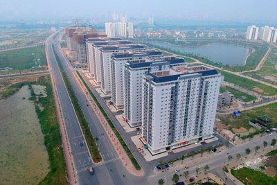 Toàn cảnh tuyến đường qua Khu đô thị Mường Thanh Thanh Hà sắp hoàn thành