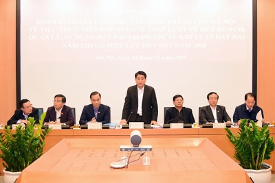 Đoàn giám sát của Quốc hội làm việc với TP Hà Nội về thực hiện chính sách đất đai