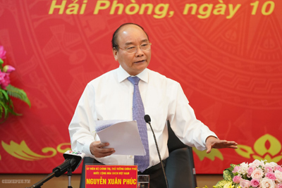 Thủ tướng Nguyễn Xuân Phúc làm việc với Thành ủy Hải Phòng