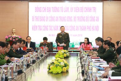 Đại tướng Tô Lâm thăm và kiểm tra kết quả công tác của Công an TP Hà Nội