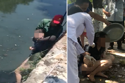 Hà Nội: Người phụ nữ trẻ bất ngờ nhảy sông Sét giữa trưa nắng