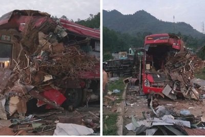 Xe khách đấu đầu xe tải khiến ít nhất 3 người tử vong, hơn 30 người bị thương