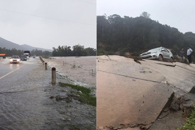 Nhiều tuyến quốc lộ ở miền Trung hỏng nặng do mưa lớn, lũ cuốn 1 người tử vong