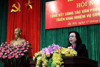 Phó Bí thư Thường trực Ngô Thị Thanh Hằng: Nghiên cứu để văn phòng cấp ủy phục vụ chung các Ban Đảng