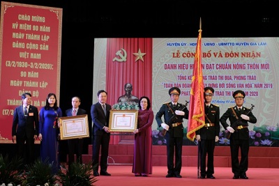 Gia Lâm đón nhận danh hiệu huyện đạt chuẩn nông thôn mới