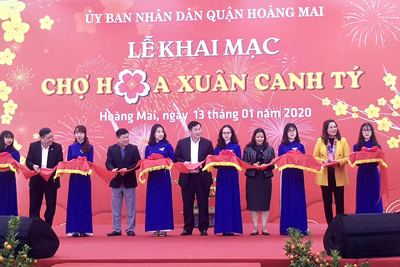 Quận Hoàng Mai: Khai mạc chợ hoa xuân Canh Tý 2020