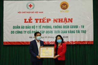 Hội Chữ thập đỏ Việt Nam tiếp nhận tài trợ phòng, chống dịch Covid-19