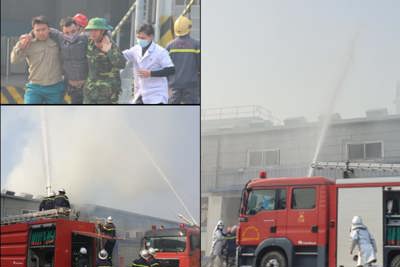 Cháy giả định ở Khu Công nghiệp Quang Minh, nhiều công nhân mắc kẹt được cứu thoát