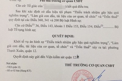 TP Hồ Chí Minh: Khởi tố, bắt tạm giam một cán bộ thuế quận 12 liên quan đến việc phân lô bán đất nền