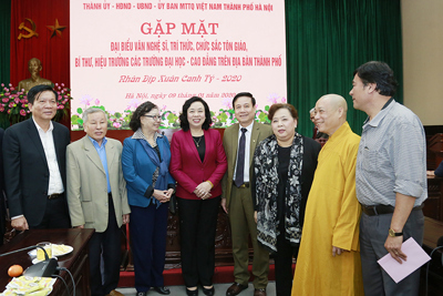 Lãnh đạo TP Hà Nội gặp mặt các đại biểu văn nghệ sĩ, trí thức, tôn giáo