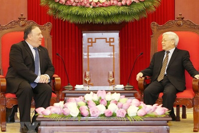 Tổng Bí thư Nguyễn Phú Trọng tiếp Ngoại trưởng Hoa Kỳ Mike Pompeo
