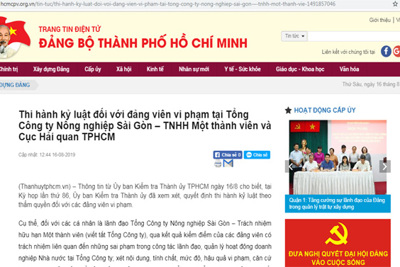 TP Hồ Chí Minh: Phó Giám đốc Sở NN&PTNT bị cảnh cáo do liên quan sai phạm tại SAGRI