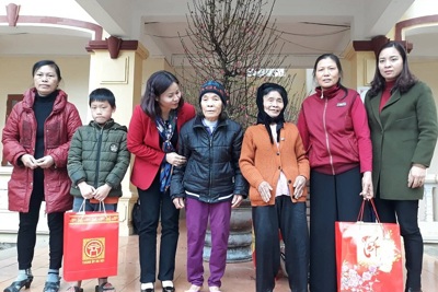 Lãnh đạo TP trao quà cho hộ nghèo và gia đình chính sách tại xã Đồng Tâm, huyện Mỹ Đức